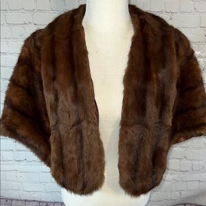 Elegant Brown Fur Shawl